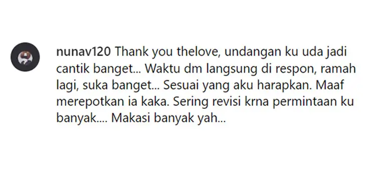 Testimoni pelanggan TheLove.id nomor 10