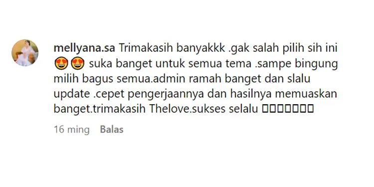Testimoni pelanggan TheLove.id nomor 3