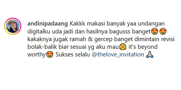 Testimoni pelanggan TheLove.id nomor 5