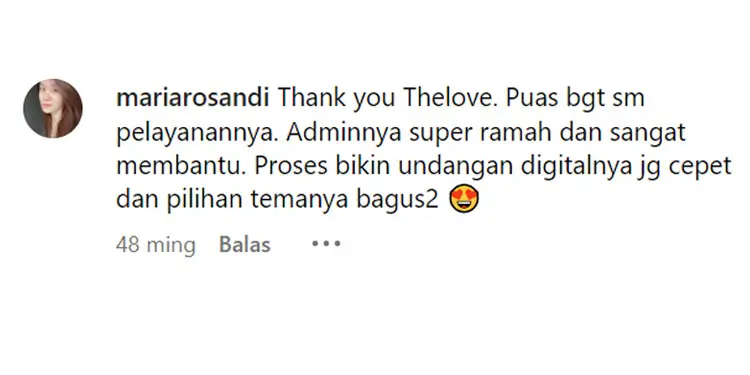 Testimoni pelanggan TheLove.id nomor 6