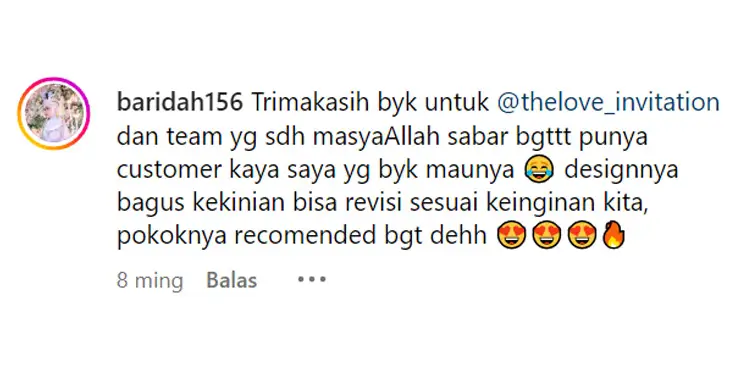Testimoni pelanggan TheLove.id nomor 7