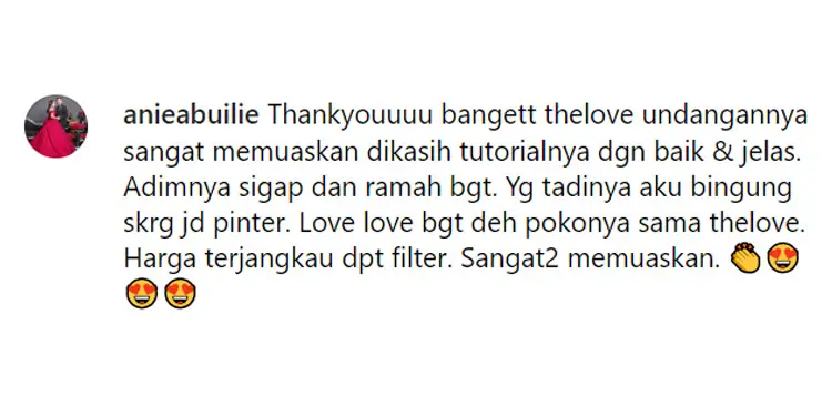 Testimoni pelanggan TheLove.id nomor 8